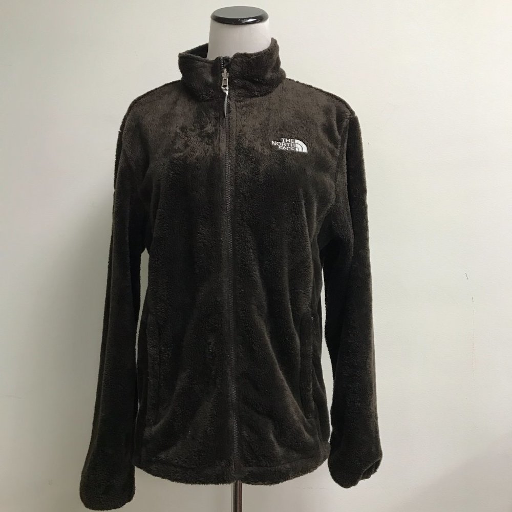 The North Face brown plush fleece zip jacket L - Picture 2 of 7